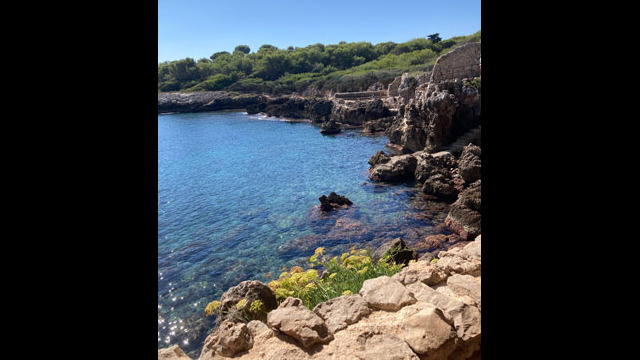 Sentier des douaniers appelé aussi sentiers du littoral ou sentier de Tirepoil au Cap d'Antibes